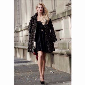 Jill Stuart Black Velvet Fit and Flare Strapless Dress Size 4 Textured Cocktail